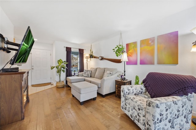 living room with light wood-style floors