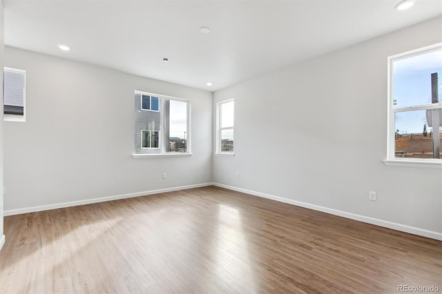 empty room featuring light wood-type flooring