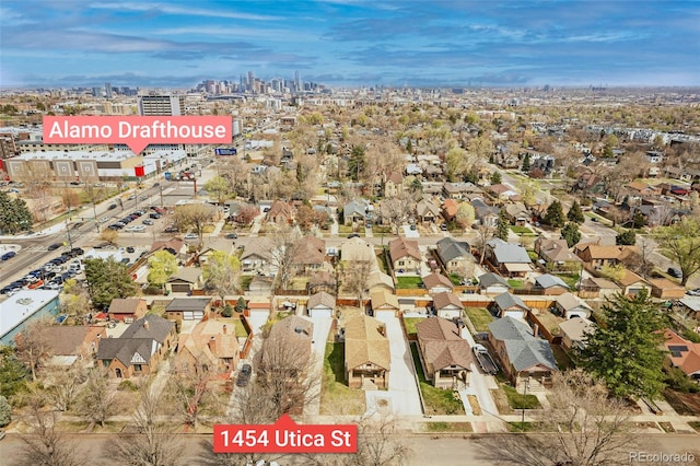 drone / aerial view with a residential view