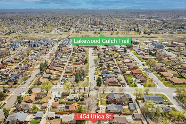 drone / aerial view featuring a residential view