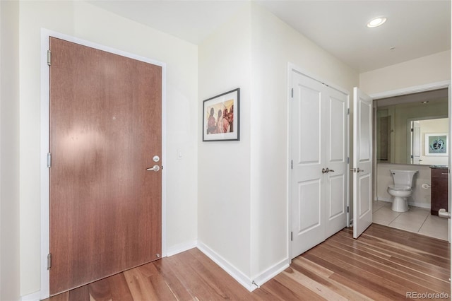 interior space with hardwood / wood-style floors