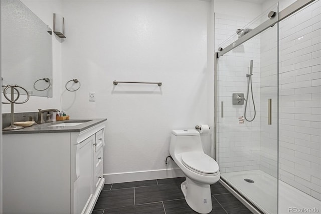 11059 E 25th Dr, Aurora, CO 80010 - bathroom with vanity, tile patterned floors, and a stall shower