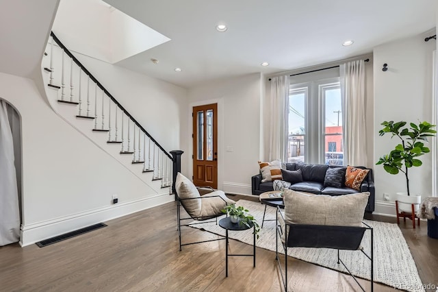 living room featuring hardwood / wood-style floors