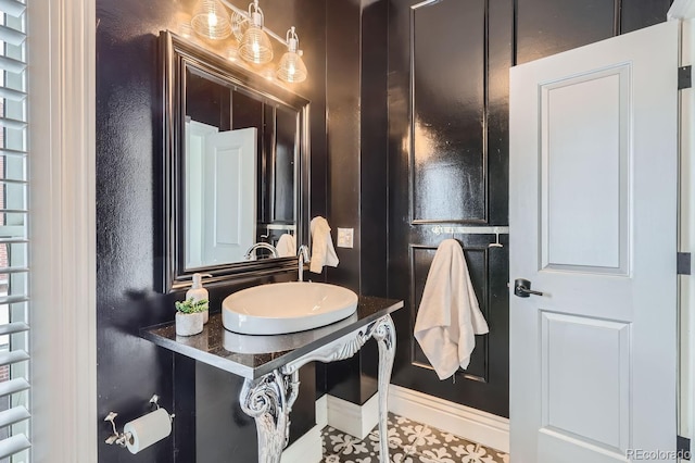 bathroom featuring sink and tile patterned floors