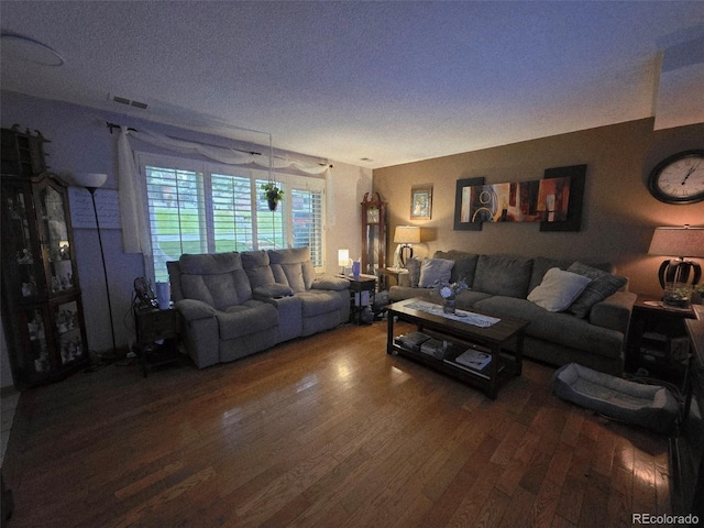 604 S Xenon Ct, Lakewood, CO 80228 - living area featuring wood finished floors and a textured ceiling