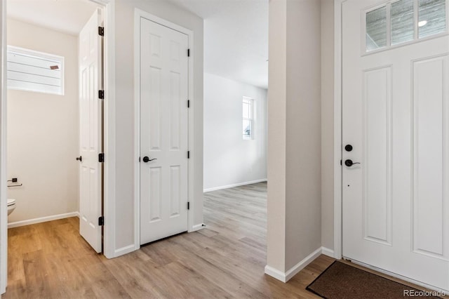 entrance foyer featuring light hardwood / wood-style flooring and plenty of natural light