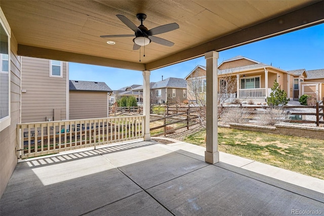 12623 Canoe St, Firestone, CO 80504 - view of patio with ceiling fan and a residential view