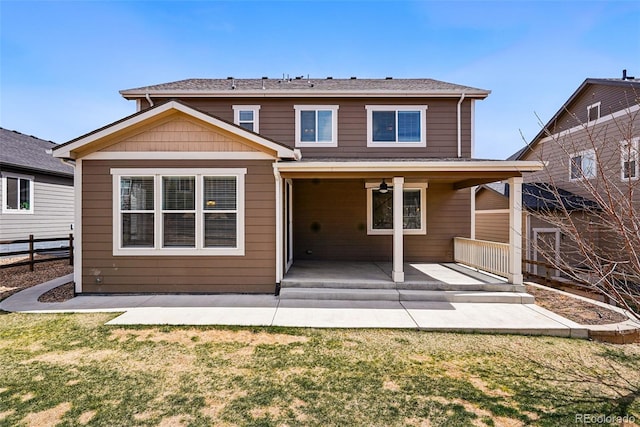 12623 Canoe St, Firestone, CO 80504 - back of property featuring a patio and ceiling fan