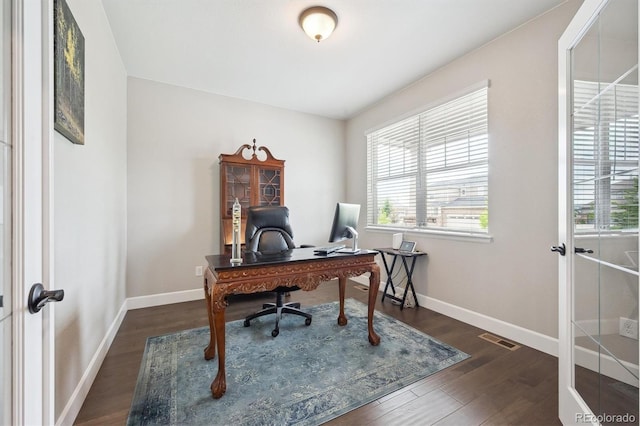17409 Springfield Dr, Parker, CO 80134 - office space featuring wood finished floors, baseboards, and french doors