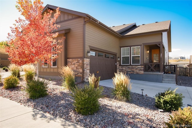 craftsman-style home featuring a garage