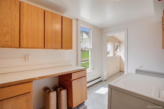 washroom with separate washer and dryer and baseboard heating