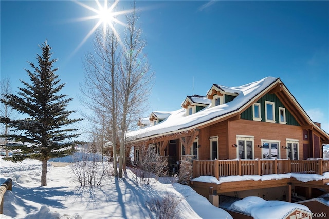 view of snowy exterior