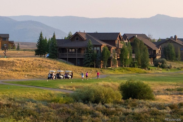 exterior space with a mountain view