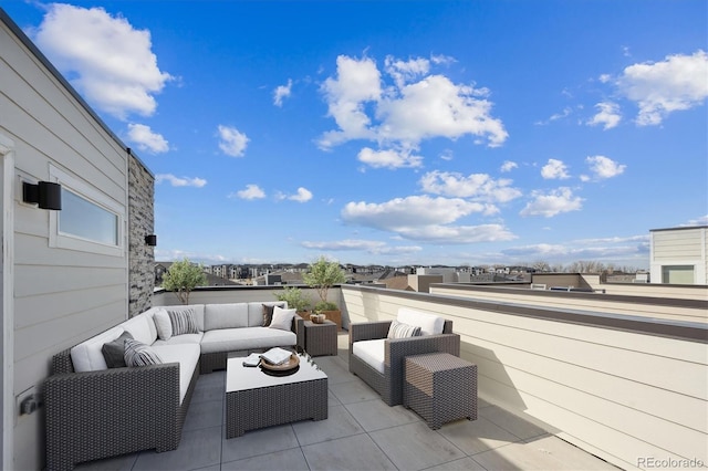 view of patio featuring an outdoor living space