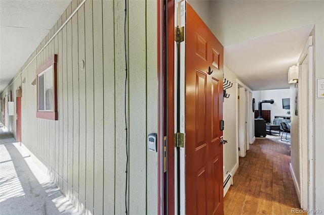 2449 Ryan Gulch Ct Unit 2449, Silverthorne, CO 80498 - corridor featuring baseboard heating and light wood-style floors