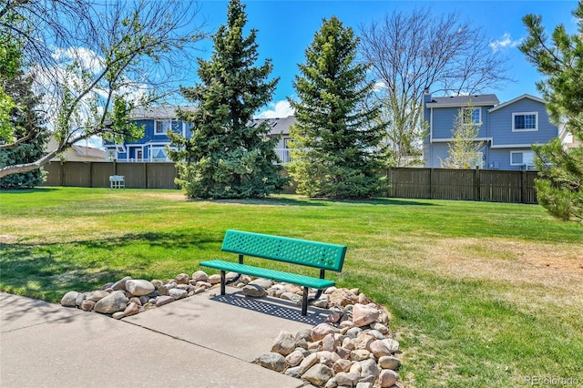 view of yard featuring fence