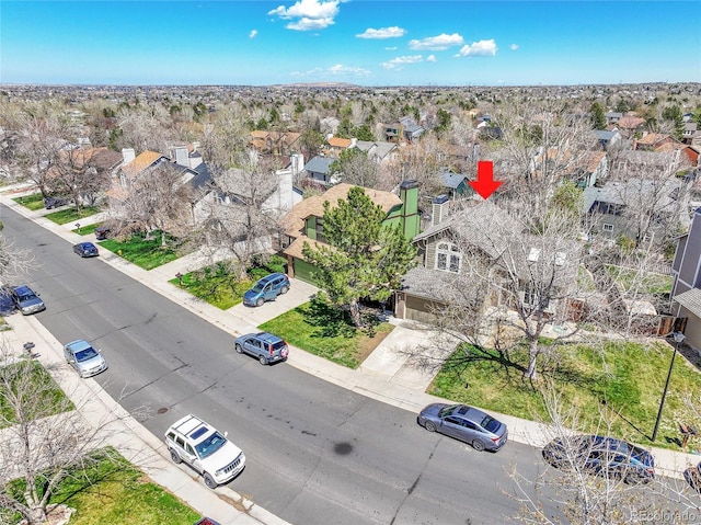 birds eye view of property featuring a residential view