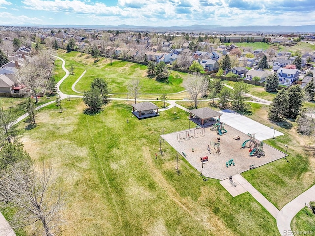 aerial view with a residential view