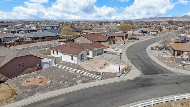 bird's eye view featuring a residential view