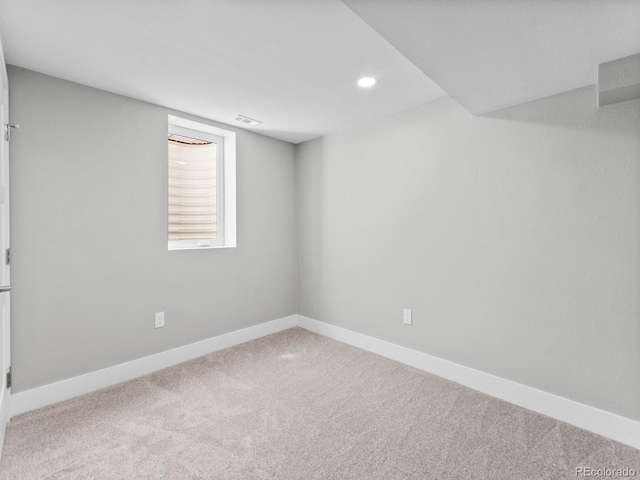 3630 Magnolia St, Denver, CO 80207 - basement with carpet, baseboards, and recessed lighting