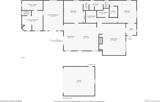 1275 Fairfax St, Denver, CO 80220 - view of home floor plan