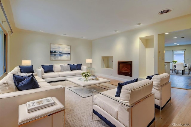 1275 Fairfax St, Denver, CO 80220 - living area with wood finished floors and recessed lighting