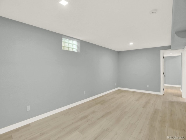 2046 S Quitman St, Denver, CO 80219 - below grade area featuring light wood-style flooring and recessed lighting