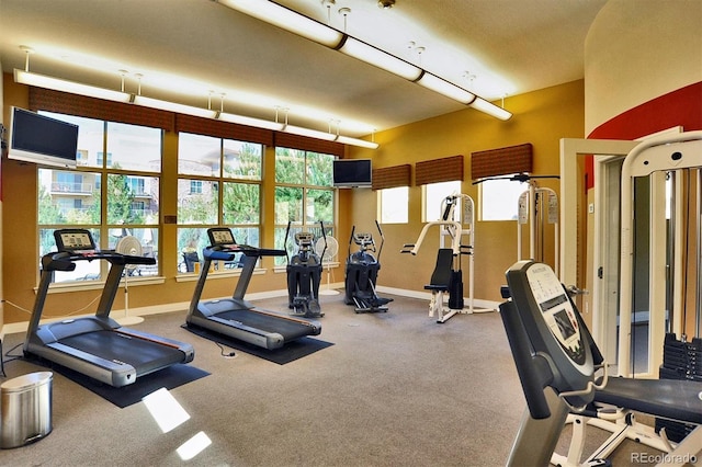 gym with plenty of natural light