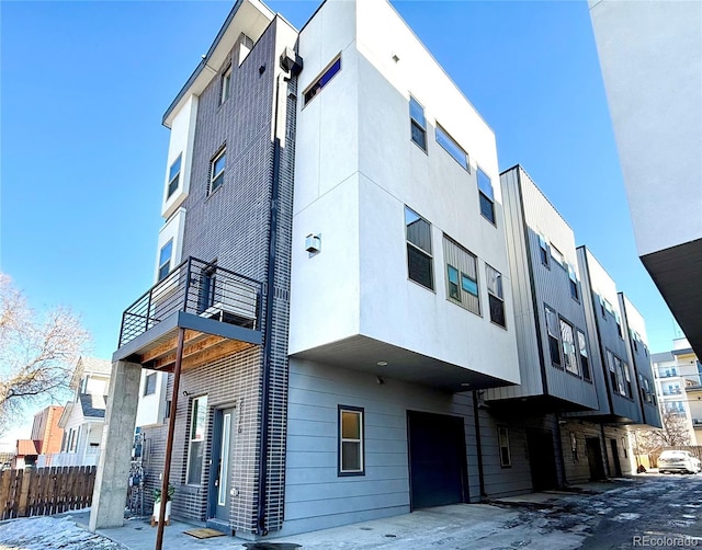 view of property featuring a garage