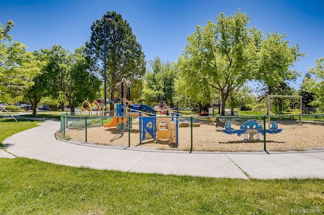 communal playground with fence