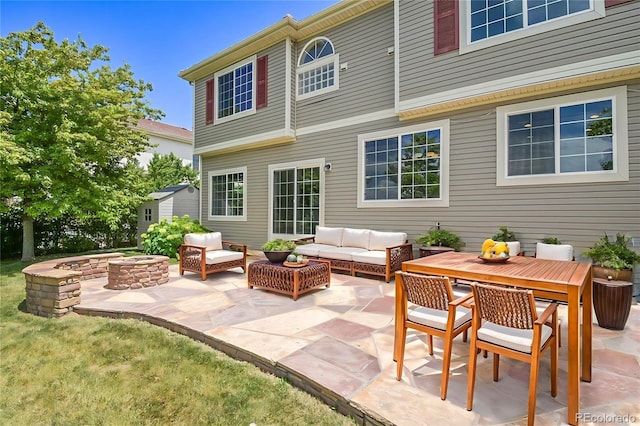 5131 Netherland St, Denver, CO 80249 - view of patio featuring an outdoor living space with a fire pit and outdoor dining space
