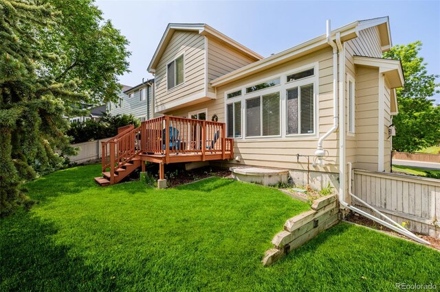 527 English Sparrow Trl, Highlands Ranch, CO 80129 - back of house featuring a deck