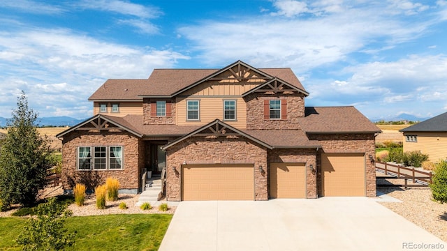 craftsman house with a garage