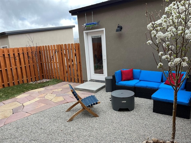 view of patio with an outdoor hangout area