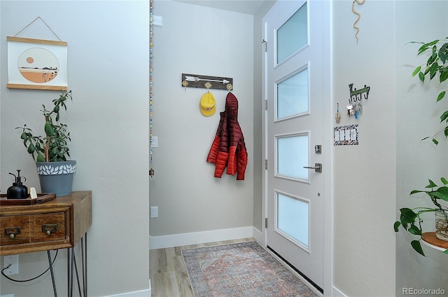 doorway featuring hardwood / wood-style flooring