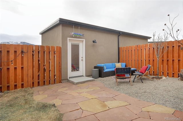 exterior space featuring an outdoor living space