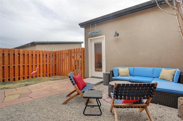 view of patio with an outdoor hangout area