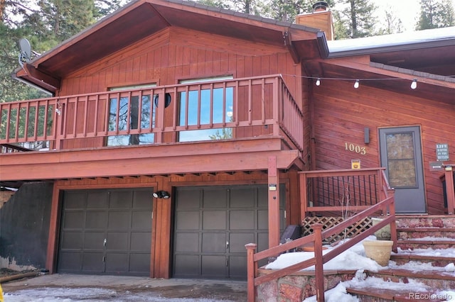 exterior space featuring a garage