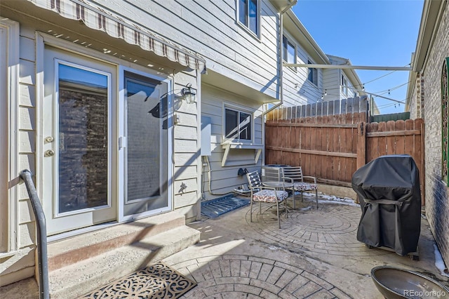 view of patio / terrace with a grill