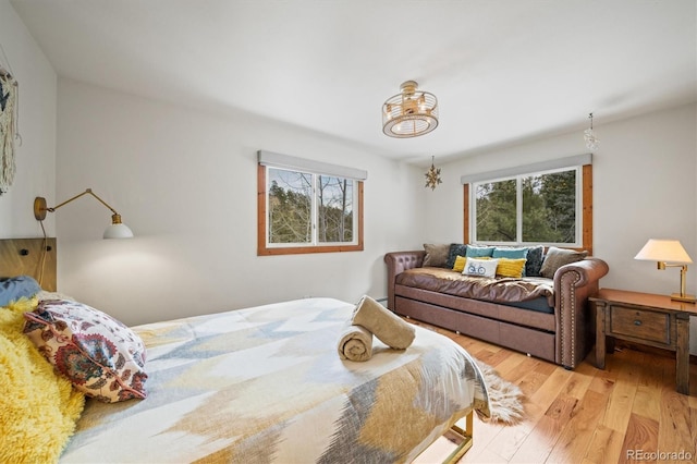 bedroom featuring light wood-type flooring