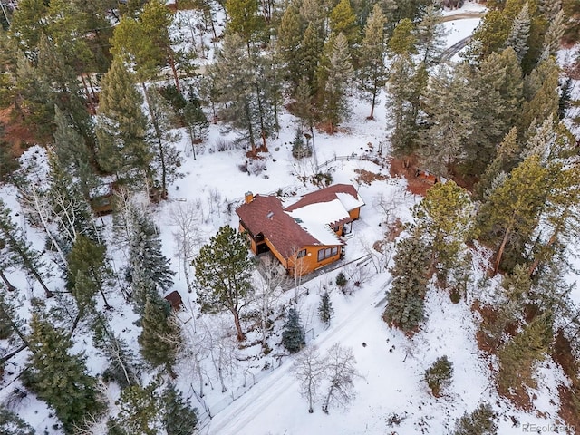 view of snowy aerial view