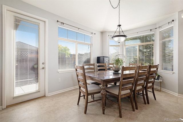 view of dining area