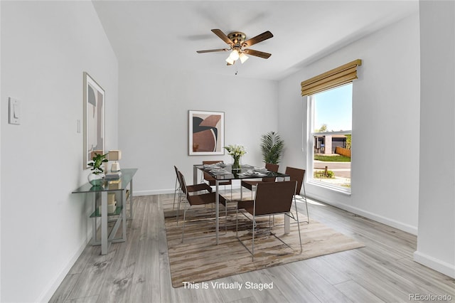 1759 Cedar St, Broomfield, CO 80020 - dining room with wood finished floors and a ceiling fan