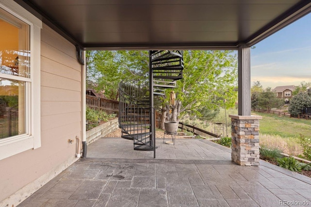 view of patio / terrace with stairs