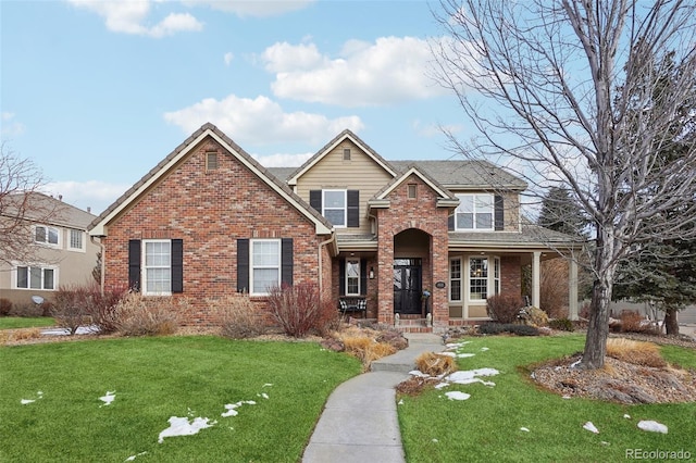 front facade with a front yard