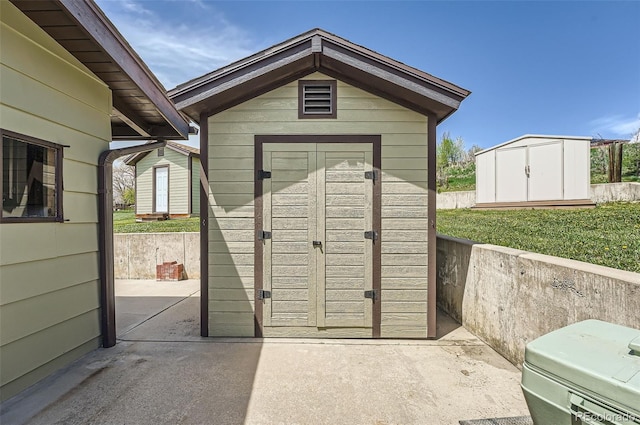 view of shed