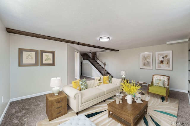 13805 W 82nd Ave, Arvada, CO 80005 - living area featuring carpet floors, stairs, and baseboards