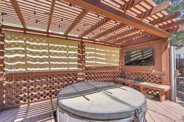 deck featuring a pergola
