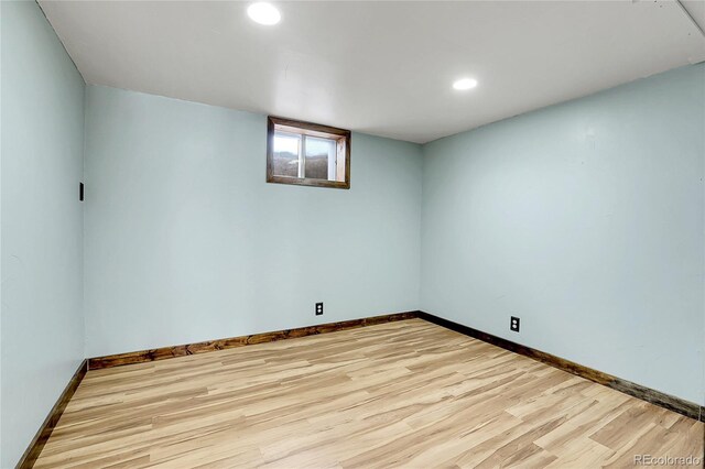 64 Elk Horn Ct, Bailey, CO 80421 - empty room featuring baseboards, light wood-style flooring, and recessed lighting