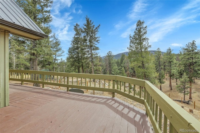 64 Elk Horn Ct, Bailey, CO 80421 - wooden terrace featuring a mountain view